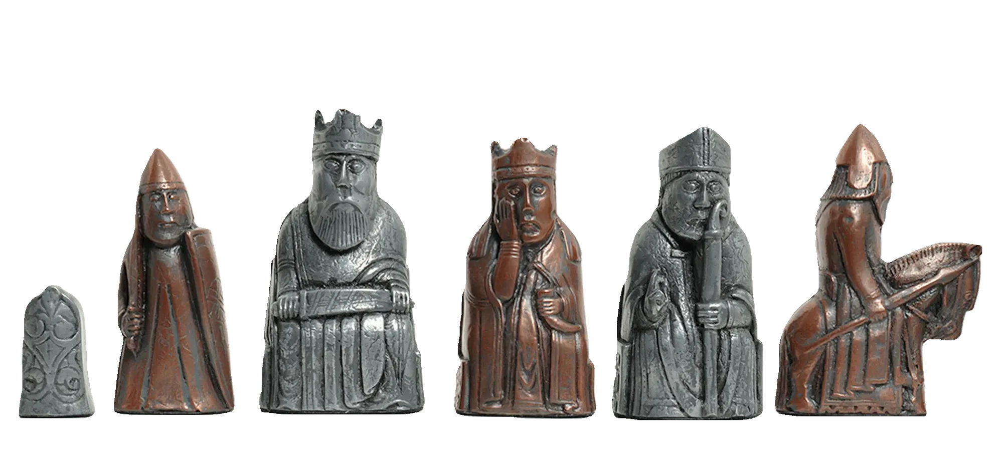 The Isle of Lewis Chess Pieces - 3.5" King - Metallic