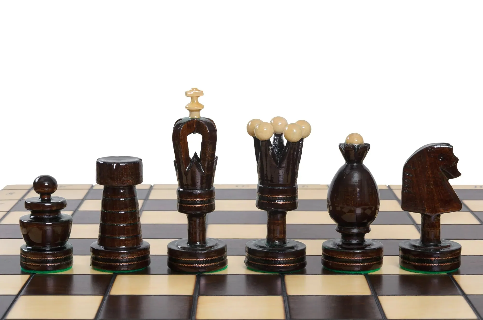 The Large King's Chess Set with Brass Inlay & Board - Image 3