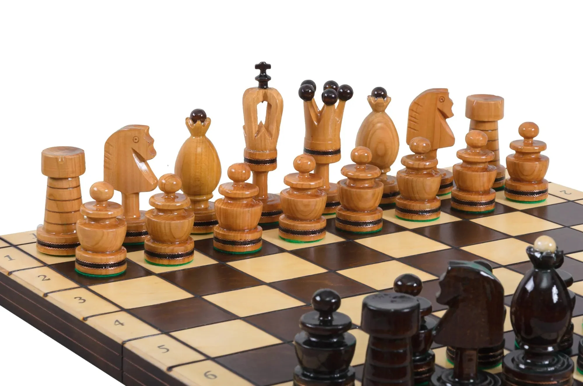 The Large King's Chess Set with Brass Inlay & Board - Image 7