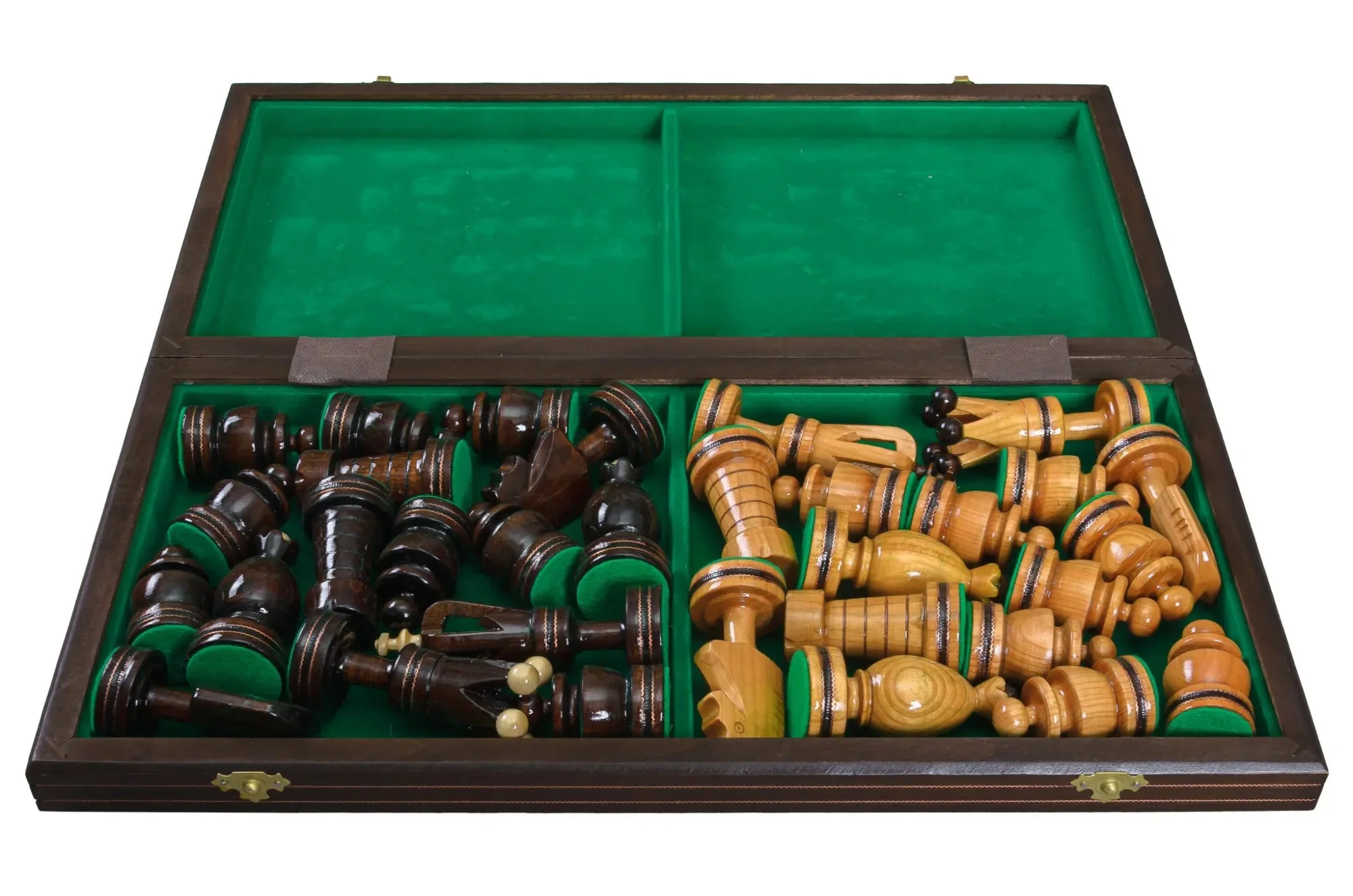 The Large King's Chess Set with Brass Inlay & Board - Image 8