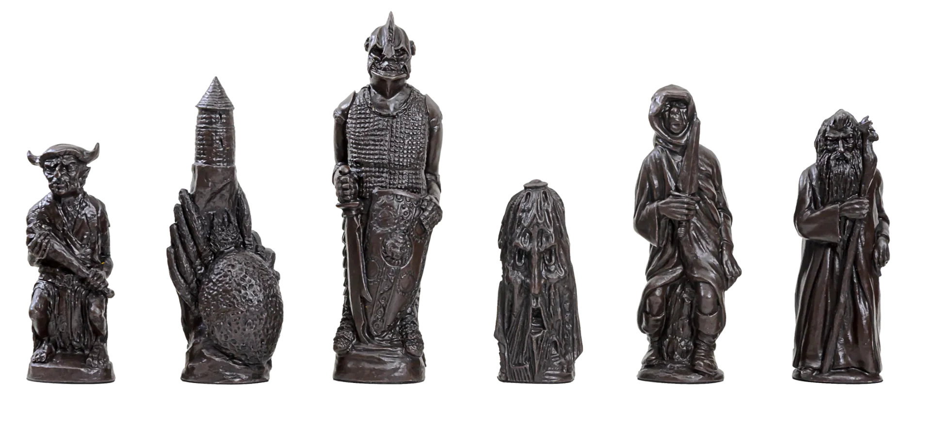 The Lord of the Rings Chess Pieces - Brown and Natural