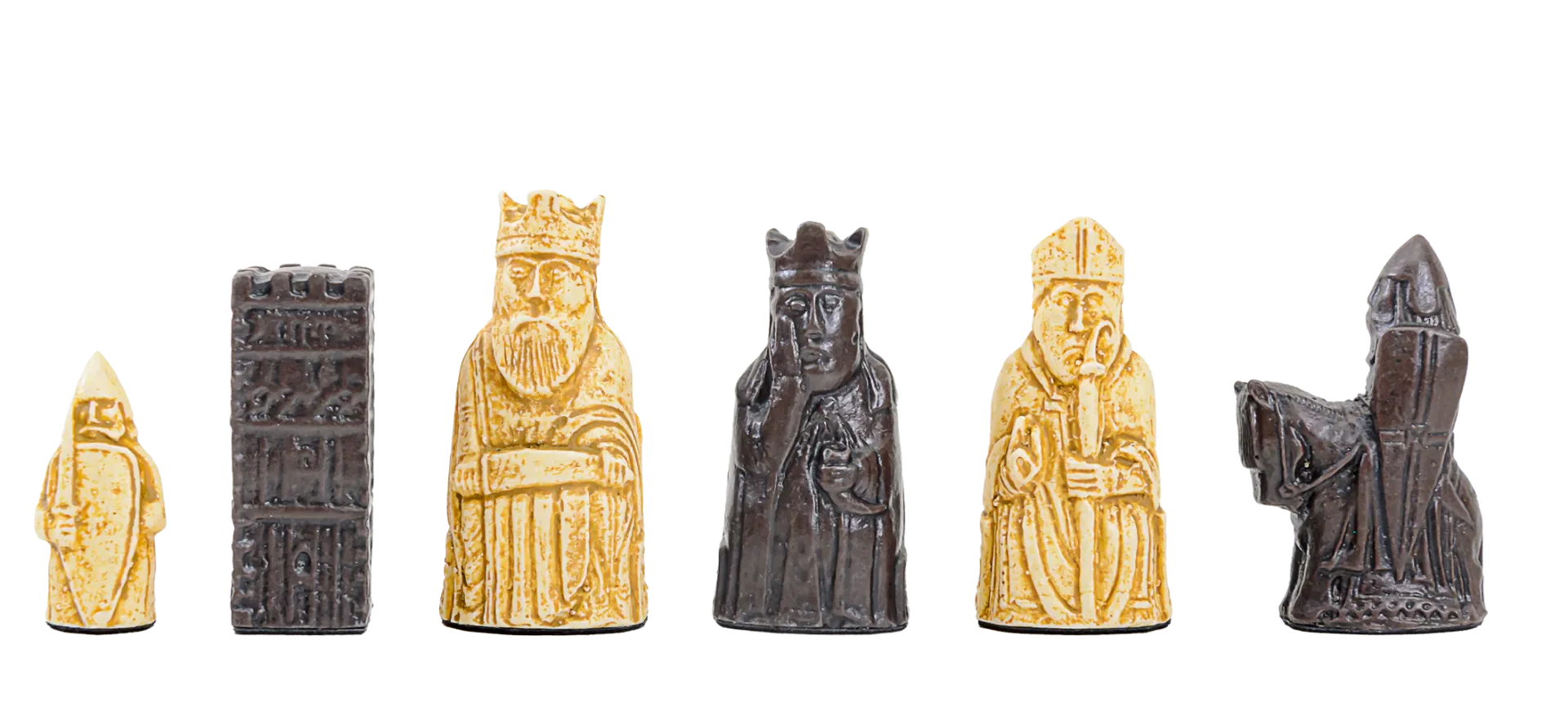 The Mini Isle of Lewis Series Chess Pieces - 2.0" King - Brown and Natural
