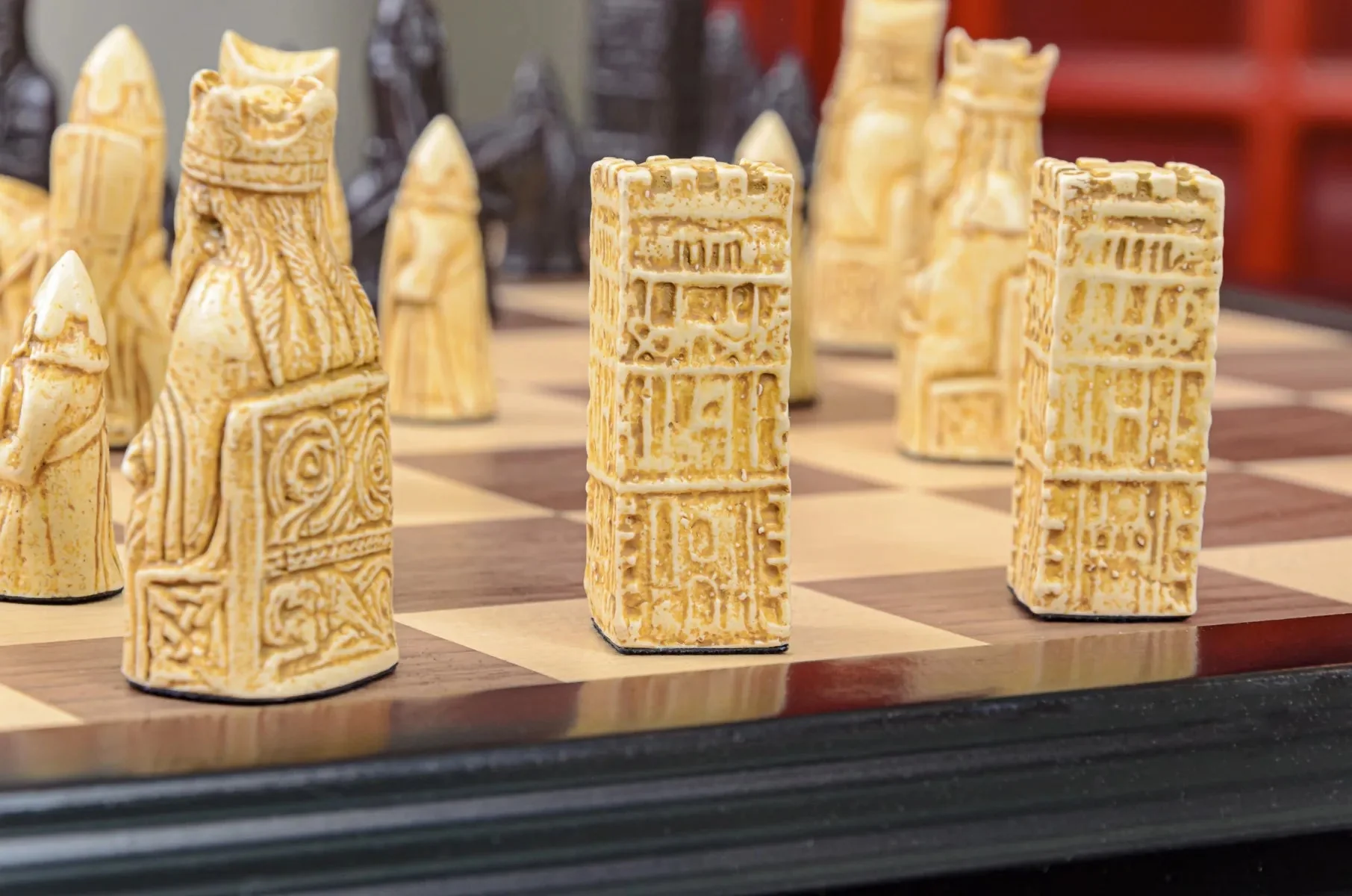 The Mini Isle of Lewis Series Chess Pieces - 2.0" King - Brown and Natural - Image 11