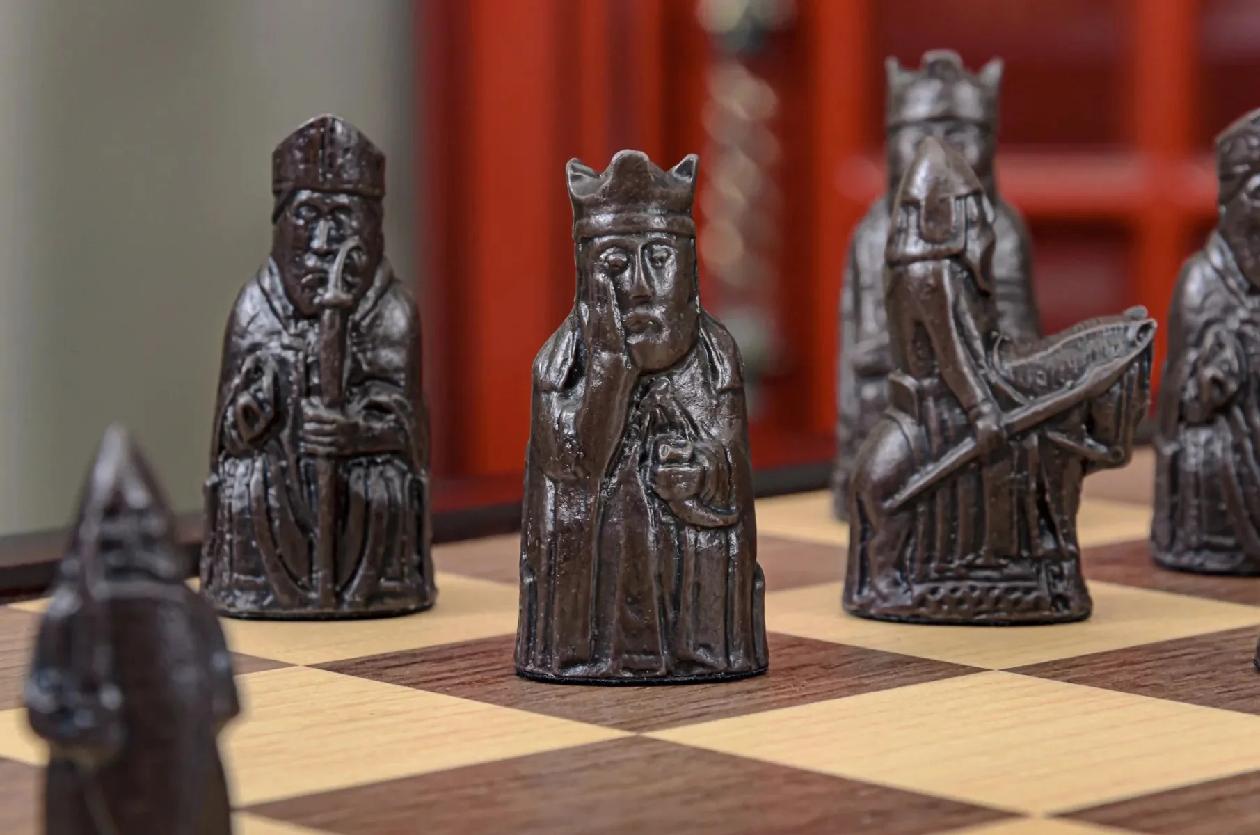 The Mini Isle of Lewis Series Chess Pieces - 2.0" King - Brown and Natural - Image 12