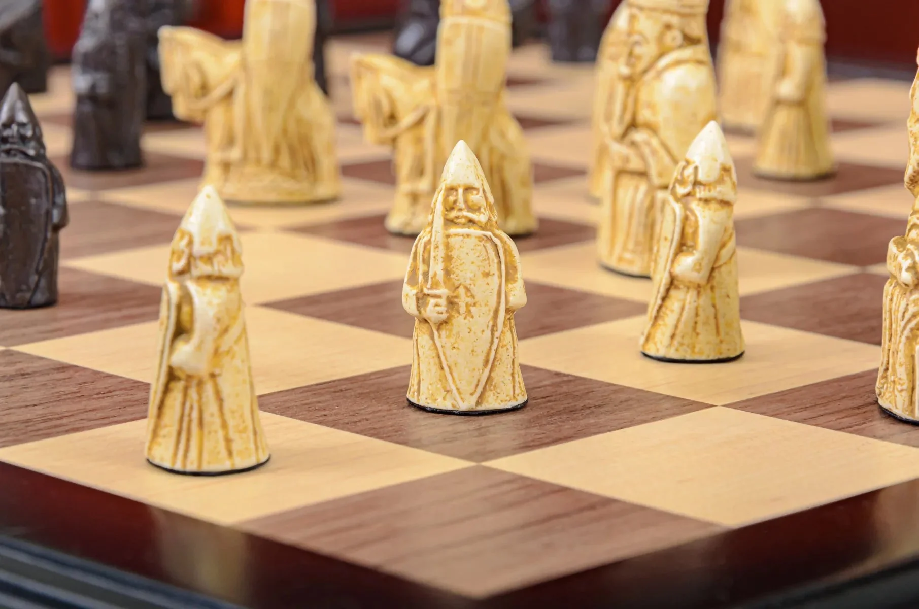 The Mini Isle of Lewis Series Chess Pieces - 2.0" King - Brown and Natural - Image 13