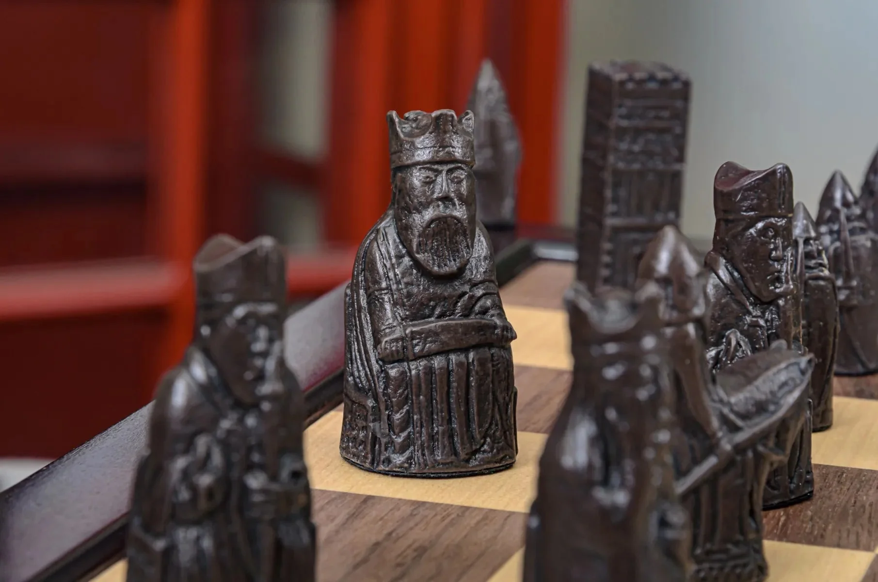 The Mini Isle of Lewis Series Chess Pieces - 2.0" King - Brown and Natural - Image 14