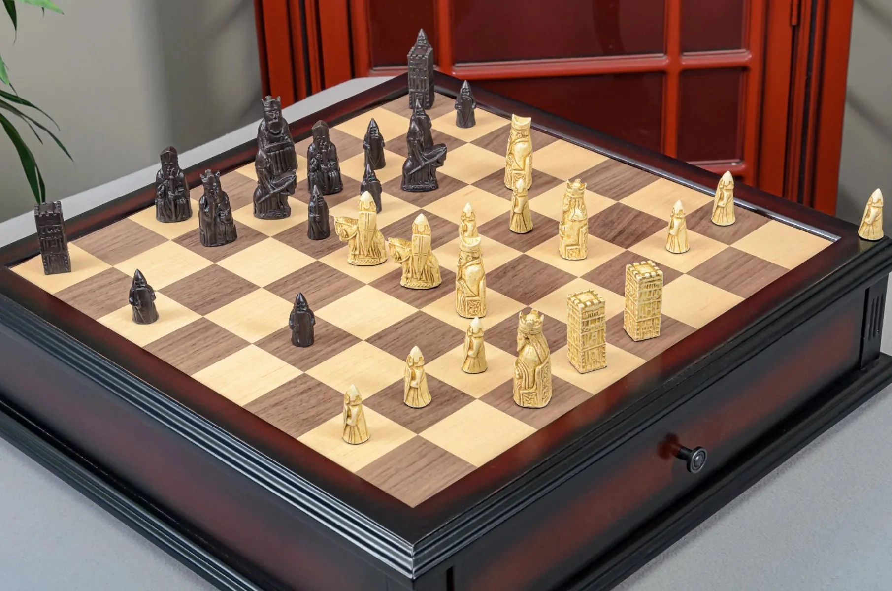 The Mini Isle of Lewis Series Chess Pieces - 2.0" King - Brown and Natural - Image 2