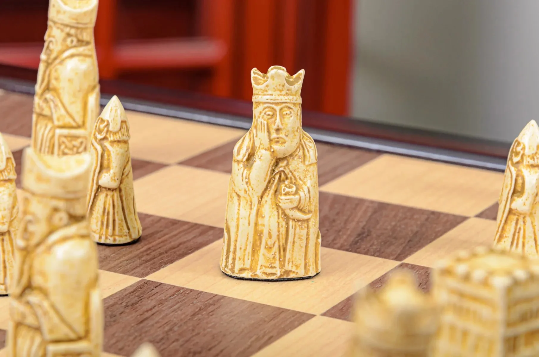 The Mini Isle of Lewis Series Chess Pieces - 2.0" King - Brown and Natural - Image 5