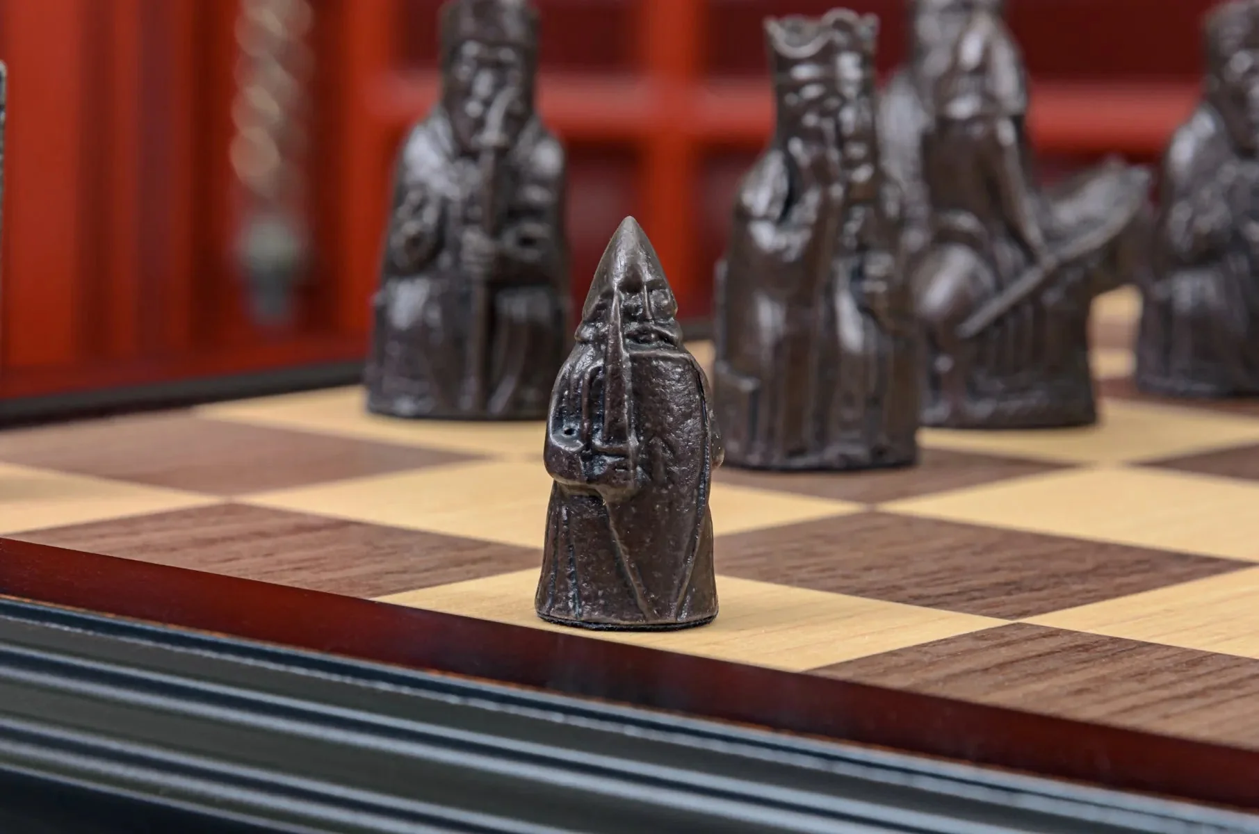 The Mini Isle of Lewis Series Chess Pieces - 2.0" King - Brown and Natural - Image 6