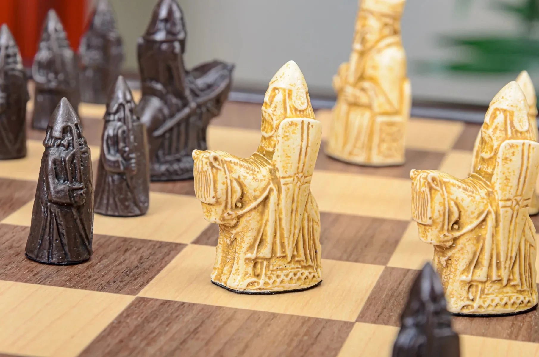 The Mini Isle of Lewis Series Chess Pieces - 2.0" King - Brown and Natural - Image 9