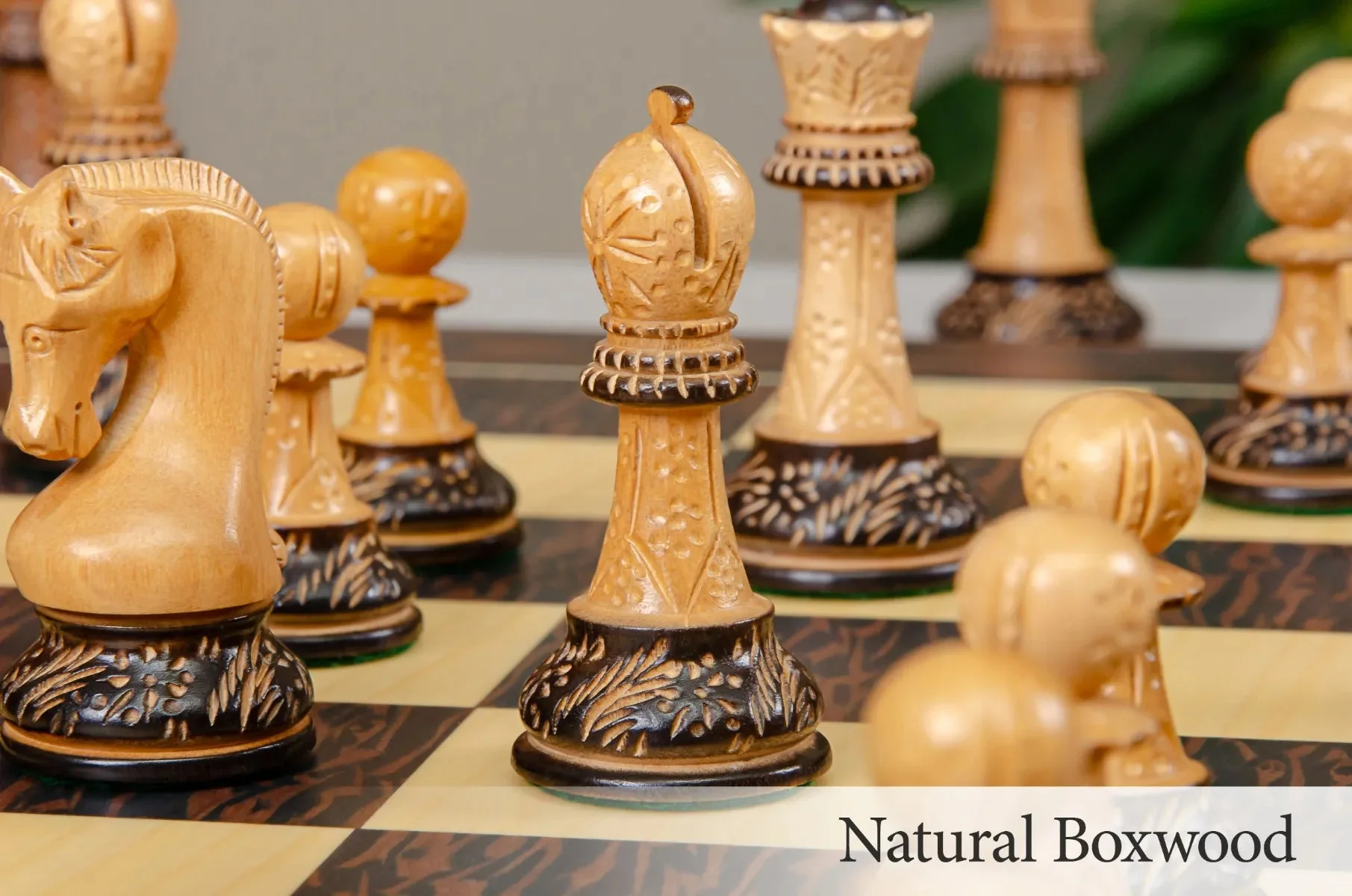 The Burnt Golden Rosewood Leningrad Series Chess Pieces - 4.0" King - Image 4
