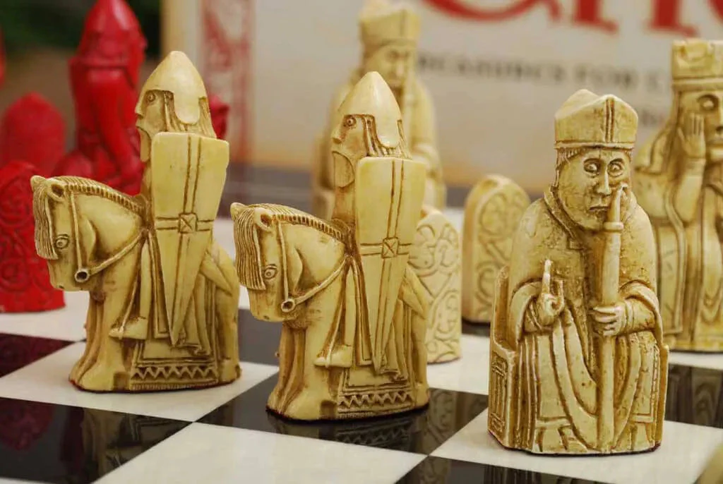 The Red Isle of Lewis Antiqued Chess Pieces - Image 2