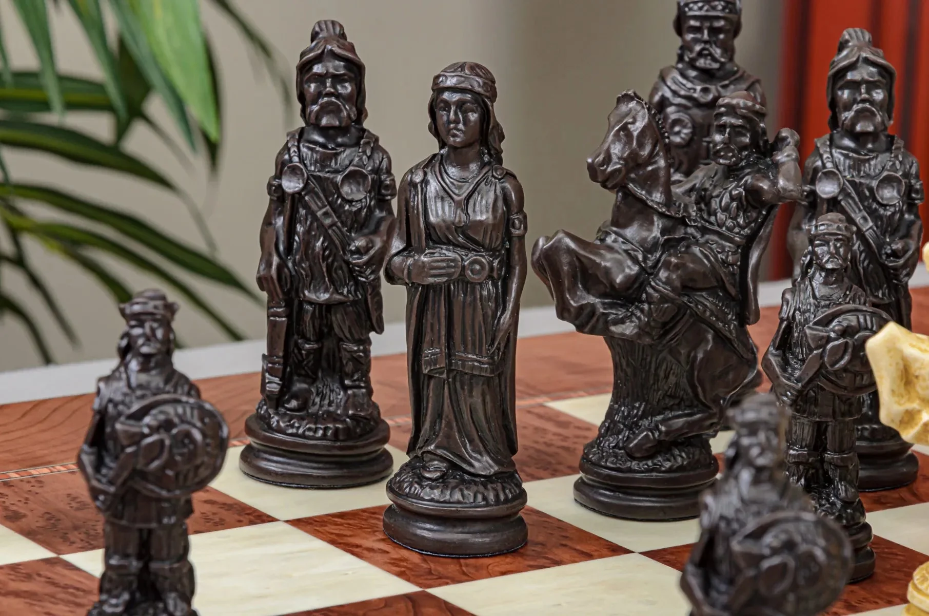 The Viking Series Chess Pieces - 4.4" King - Brown and Natural - Image 11