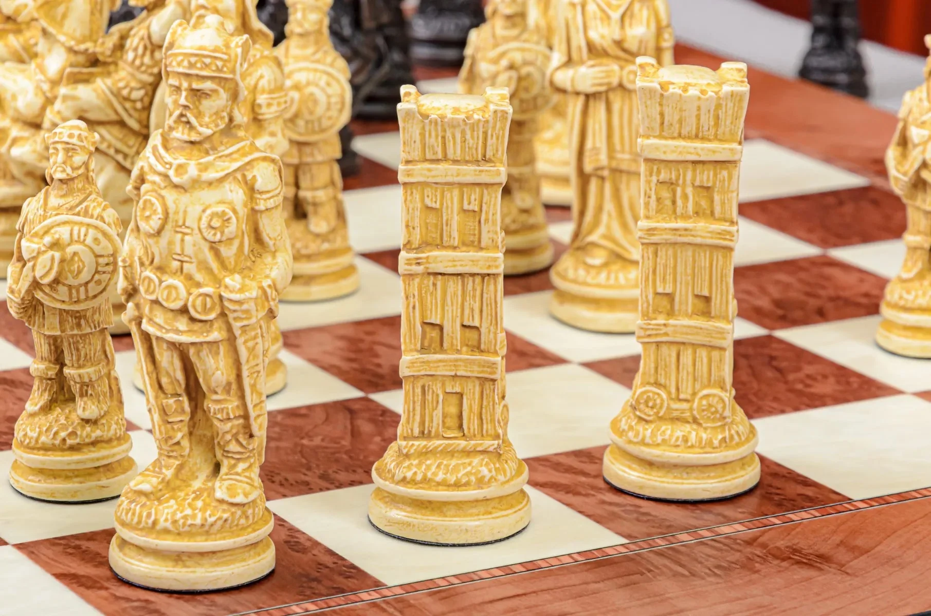 The Viking Series Chess Pieces - 4.4" King - Brown and Natural - Image 12