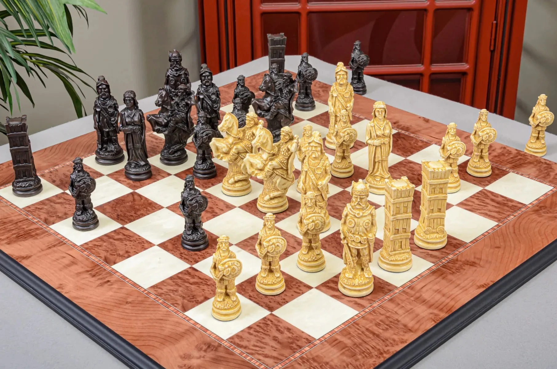 The Viking Series Chess Pieces - 4.4" King - Brown and Natural - Image 2