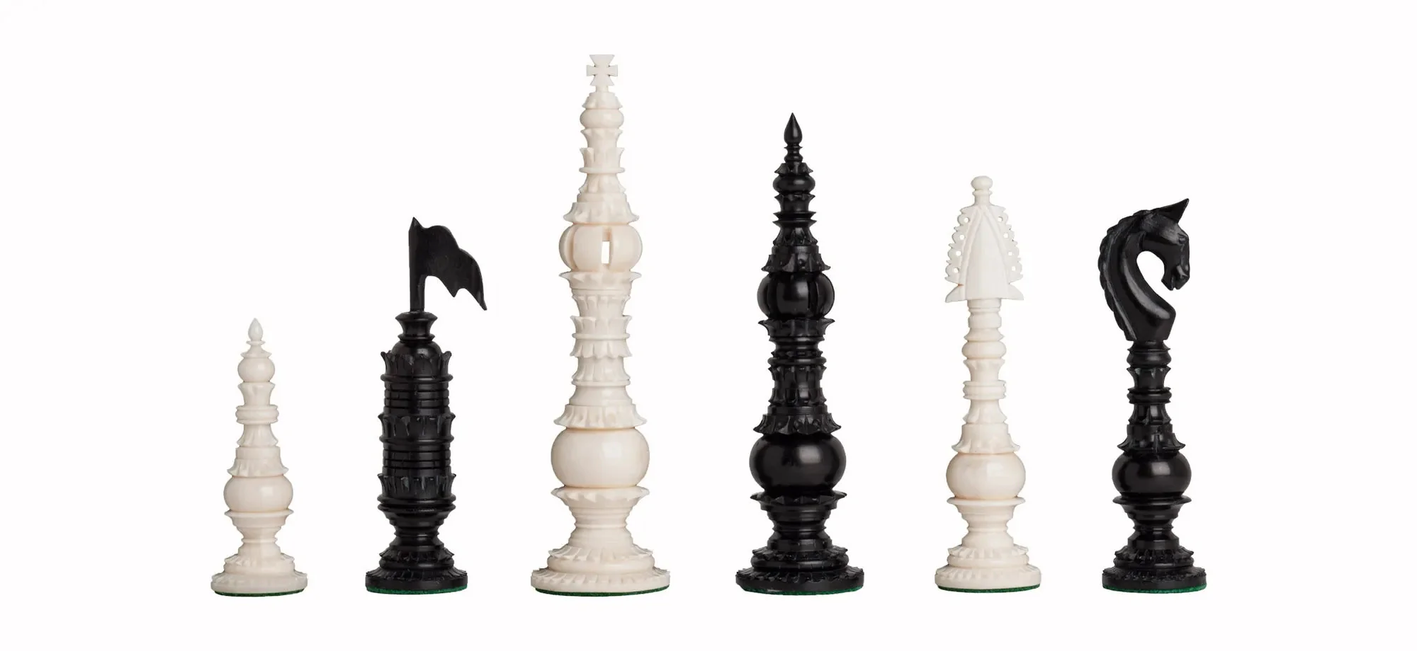 The Vizagapatam Luxury Bone Chess Pieces - 6.1" King - Image 25