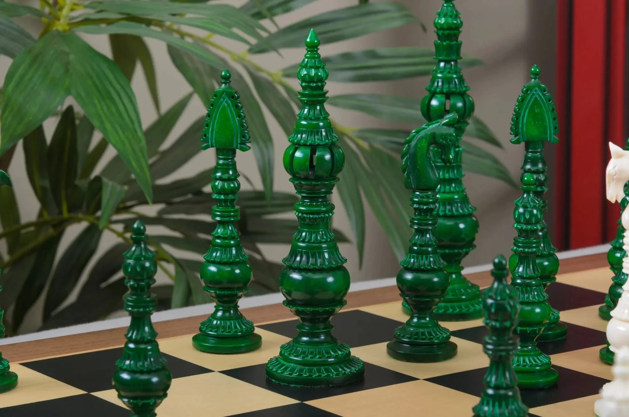The Vizagapatam Luxury Bone Chess Pieces - 6.1" King - Image 29