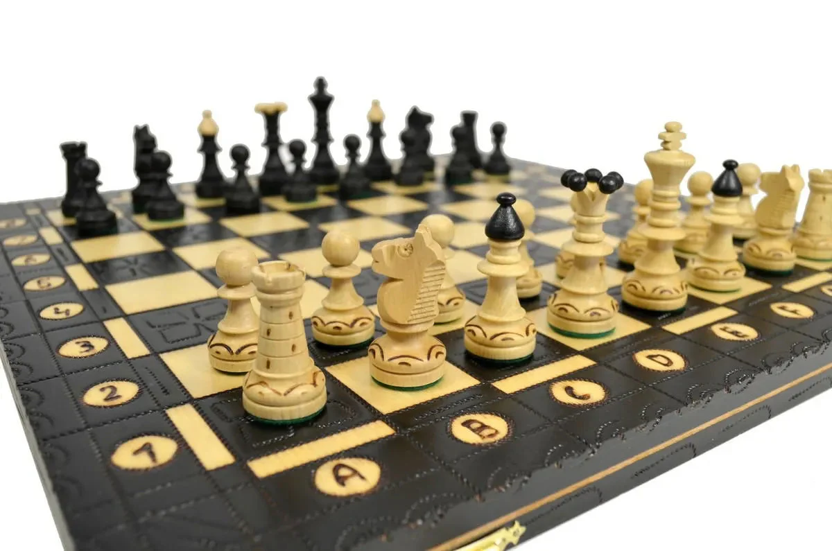 The Wholesale Chess Gdansk European Chess Set - Black