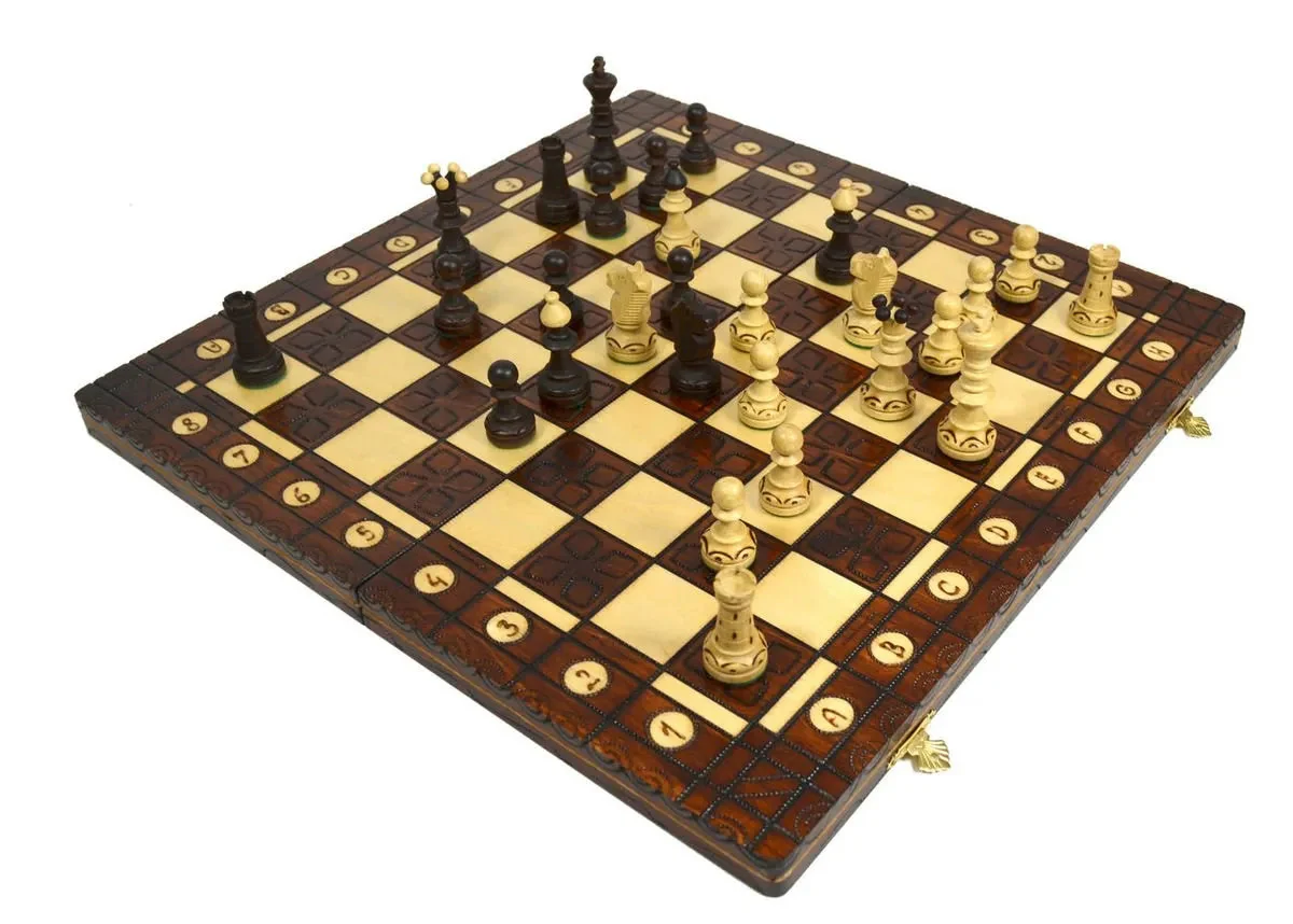 The Wholesale Chess Gdansk European Chess Set - Brown - Image 3
