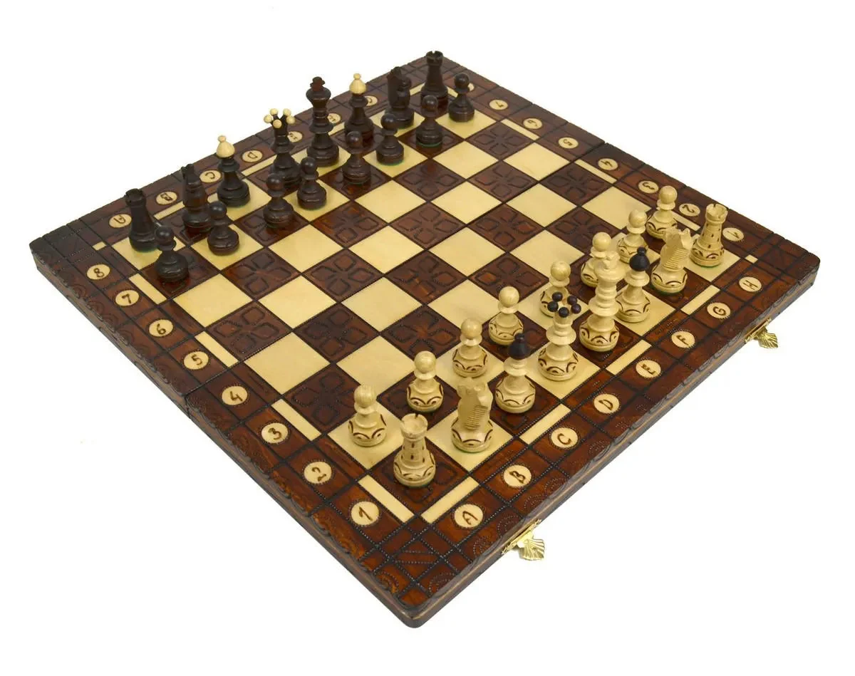 The Wholesale Chess Gdansk European Chess Set - Brown - Image 5
