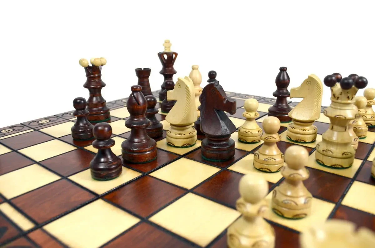 The Wholesale Chess Lublin European Chess Set - Brown - Image 2