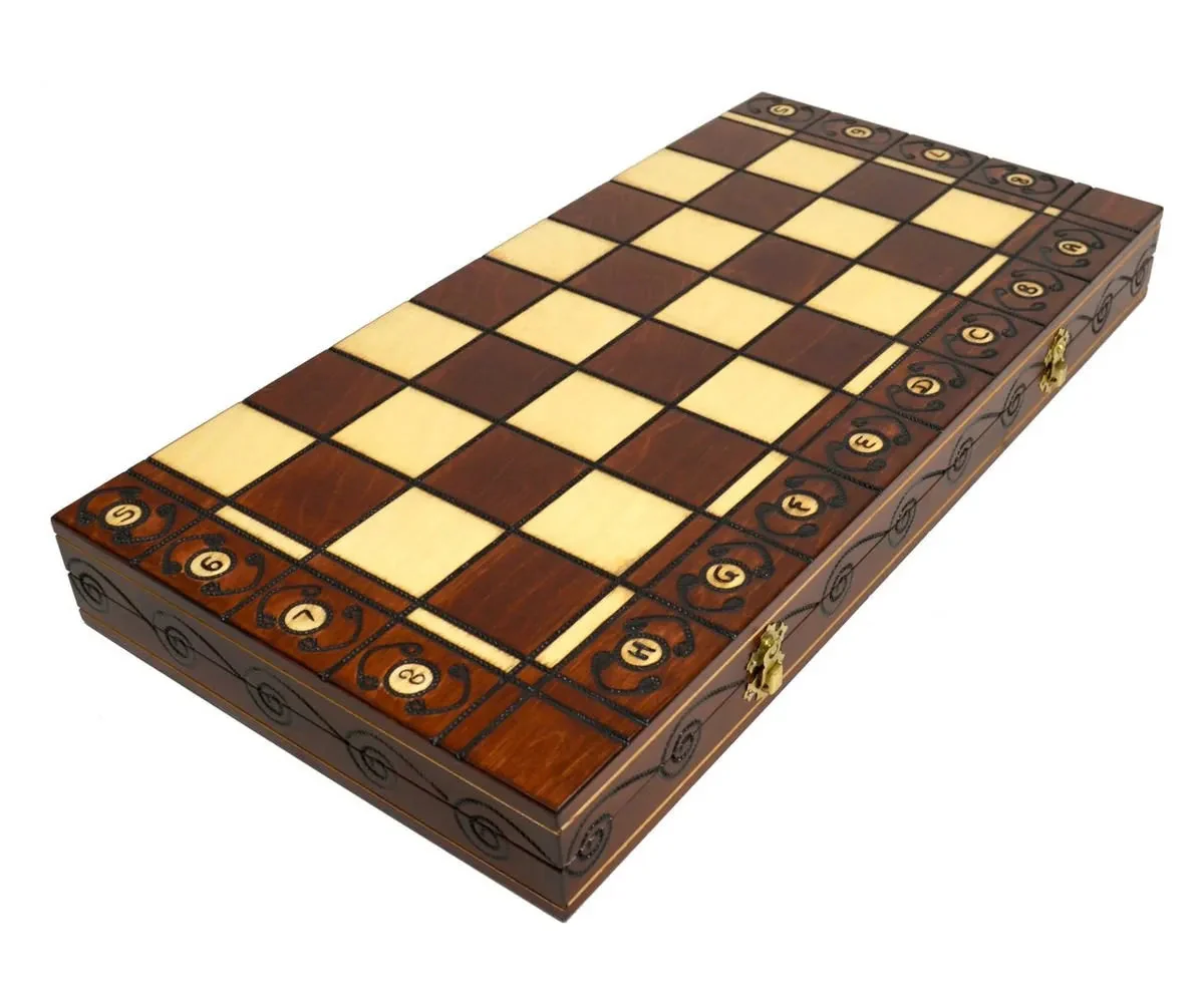 The Wholesale Chess Lublin European Chess Set - Brown - Image 3