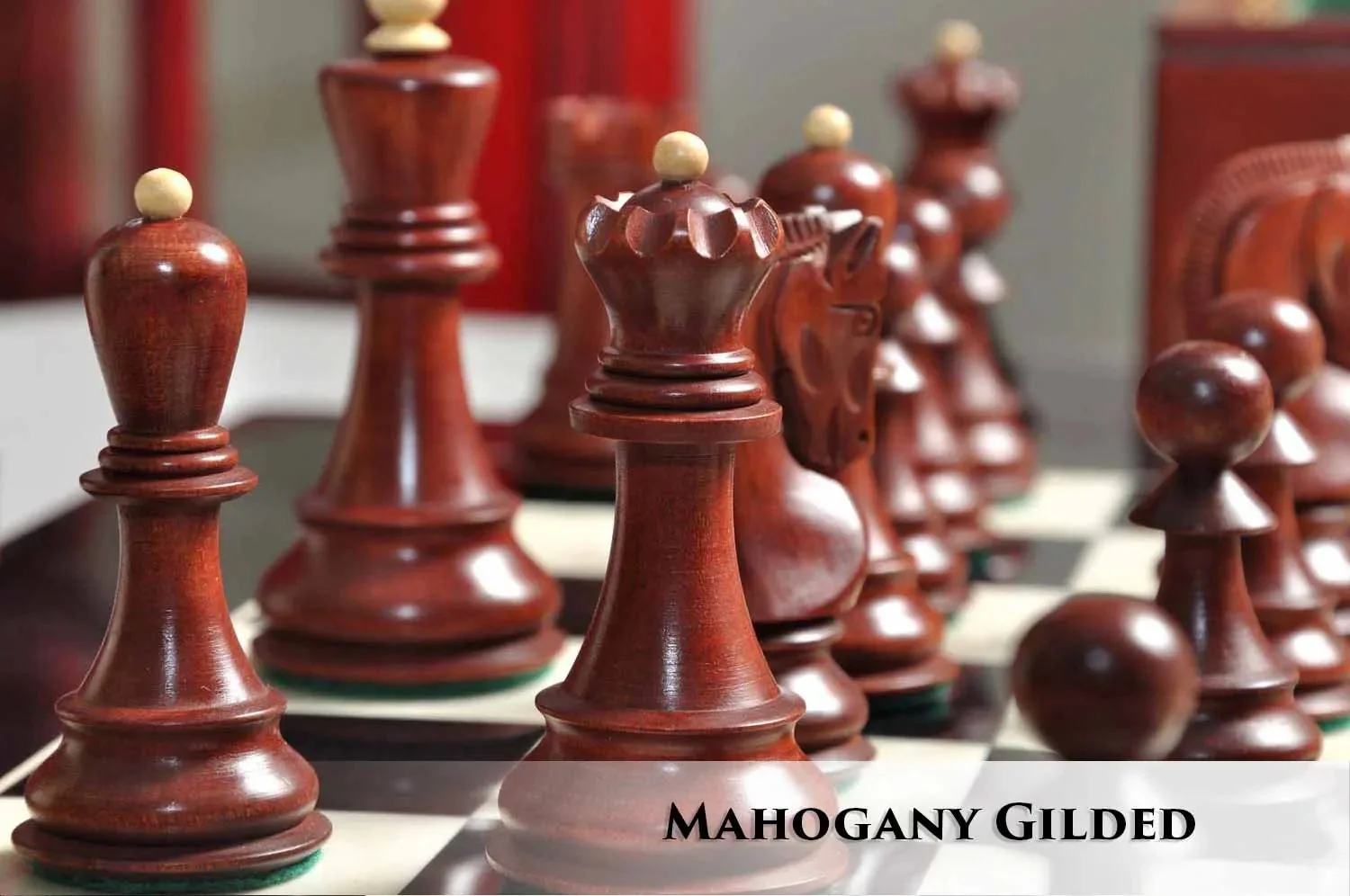 Mahogany Gilded and Natural Boxwood