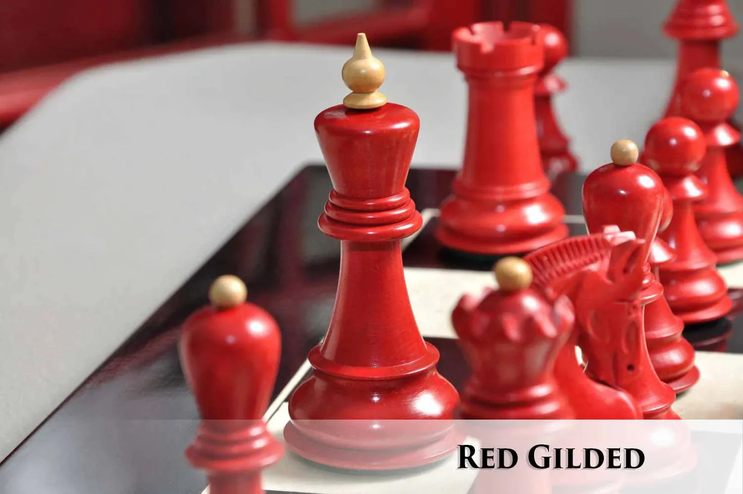 Red Gilded and Natural Boxwood