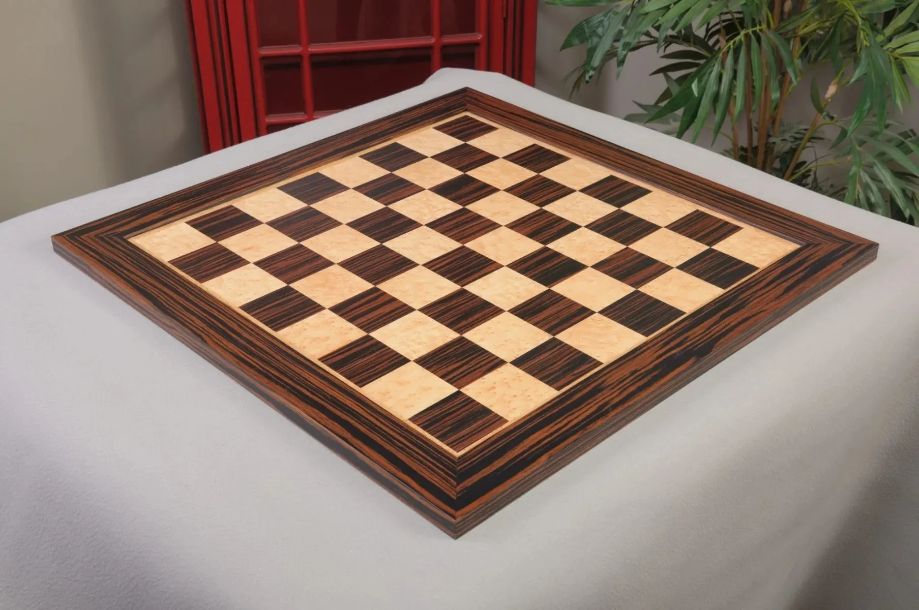 Tiger Ebony & Bird's Eye Maple Signature Traditional Chess Board - Image 2
