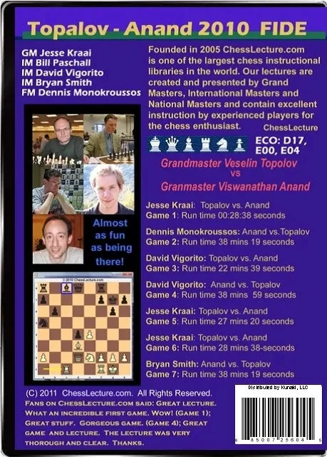 E-DVD Topalov - Anand 2010 World Chess Championship - 2 DVD's - Chess Lecture - Volume 32 - Image 2