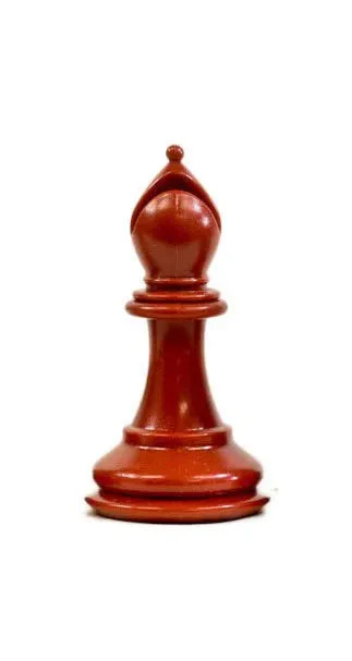 Traditional Staunton Pieces - Red Bishop