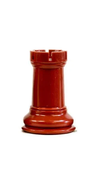 Traditional Staunton Pieces - Red Rook