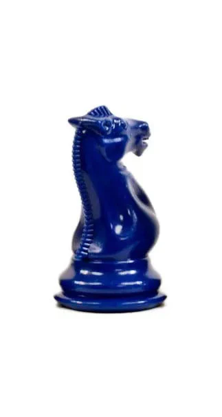 Traditional Staunton Pieces - Royal Blue Knight