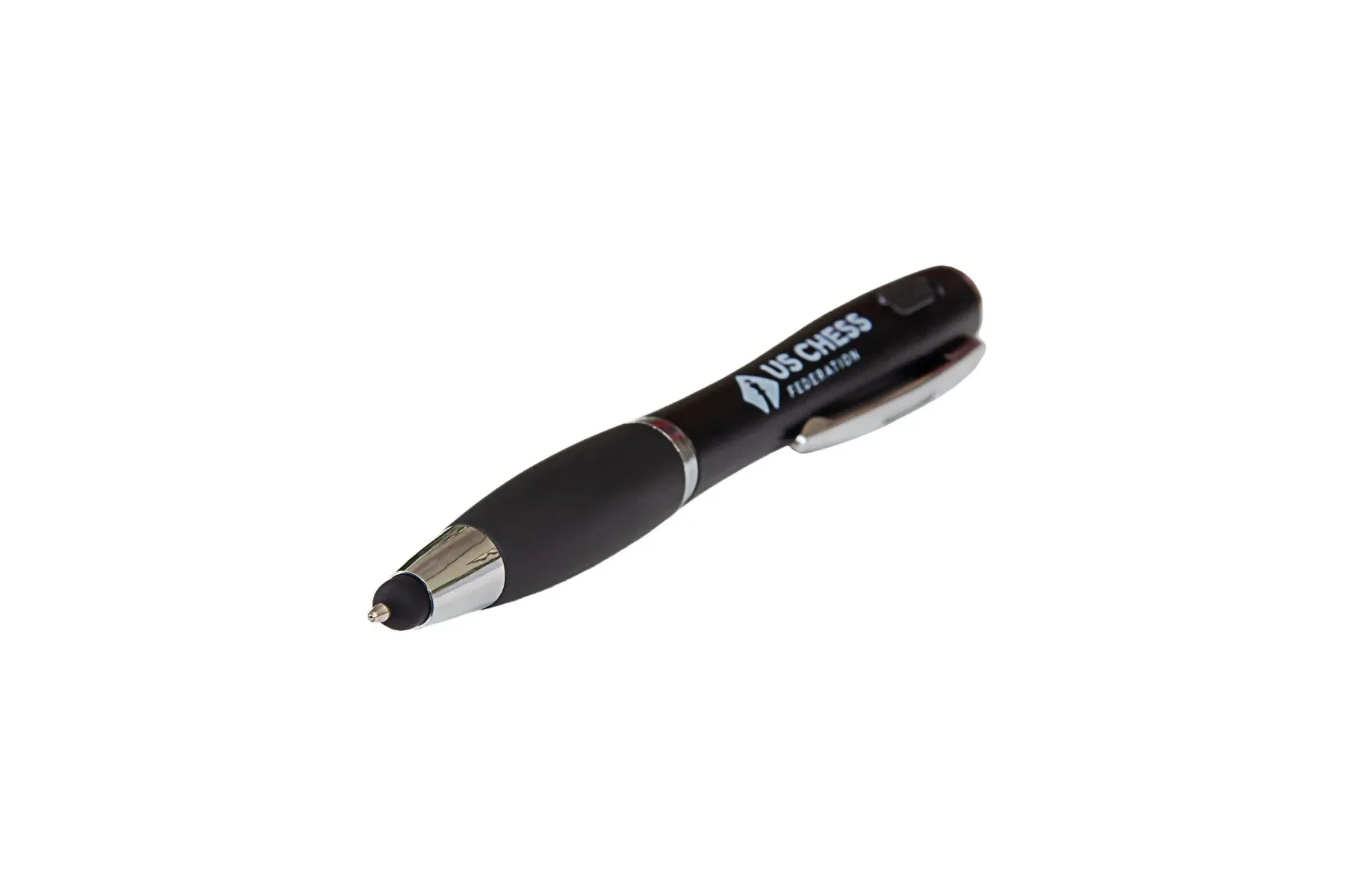 US Chess Federation Black Ballpoint Pen with Light - Image 2