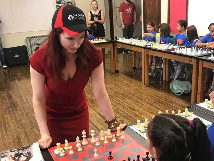 US Chess Women Baseball Hat - Black & Red - Image 5