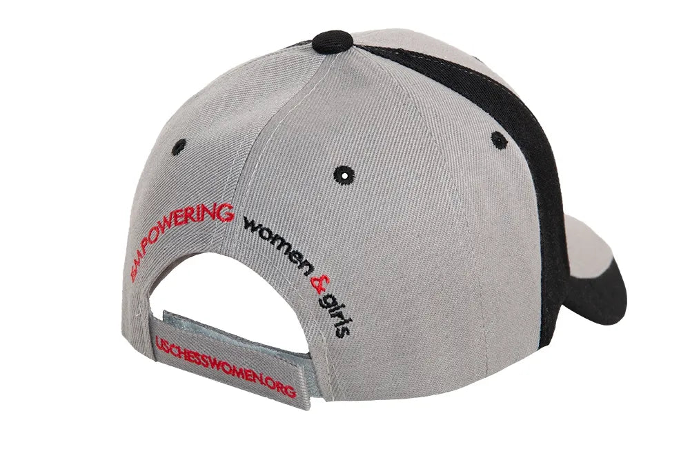 US Chess Women Baseball Hat - Gray & Black - Image 2