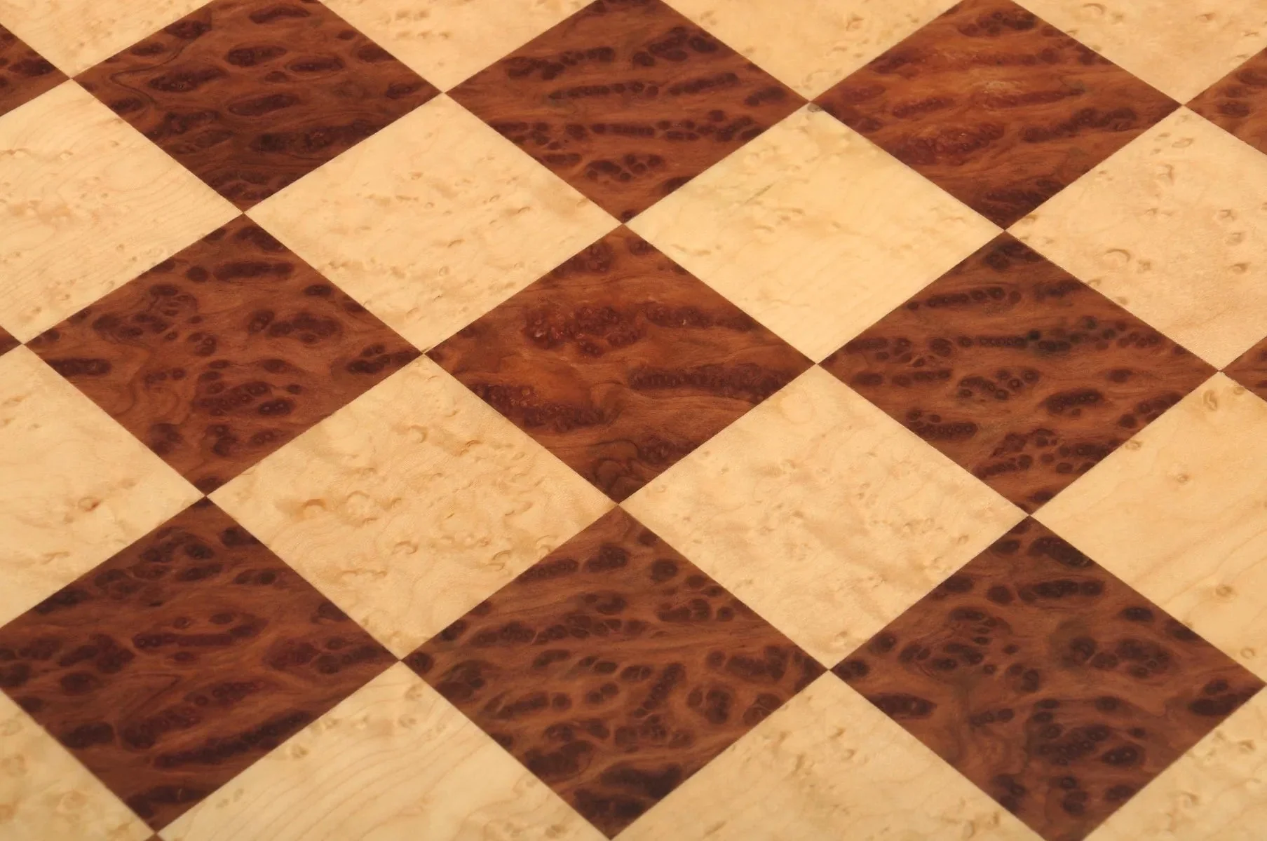 Vavona Burl, Genuine Ebony & Bird's Eye Maple Custom Contemporary II Chess Board - Image 3