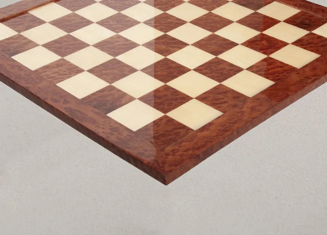Vavona Burl & Maple Signature Traditional Chess Board - 2.5" - Gloss Finish - Image 3