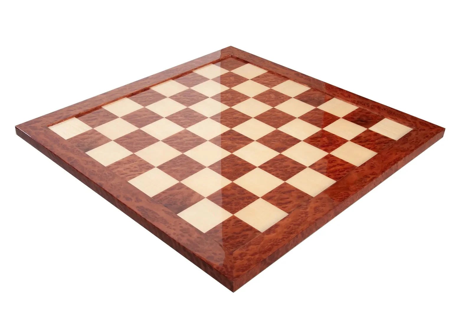 Vavona Burl & Maple Signature Traditional Chess Board - Gloss Finish - Image 4