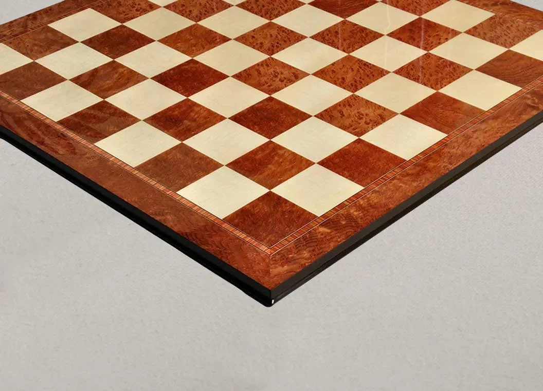 Vavona Burl & Maple Superior Traditional Chess Board - 2.5" Squares - GLOSS - Image 4
