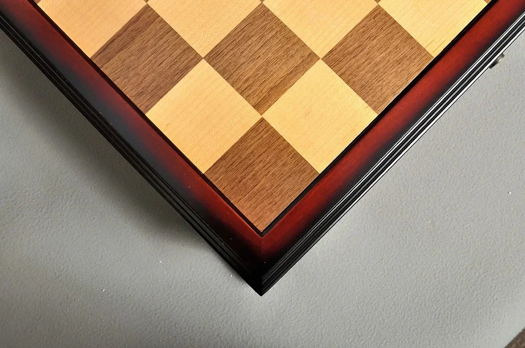 Walnut and Maple Antique Tiroir Chess Board with Storage Drawers - 2.25" Squares - Image 3
