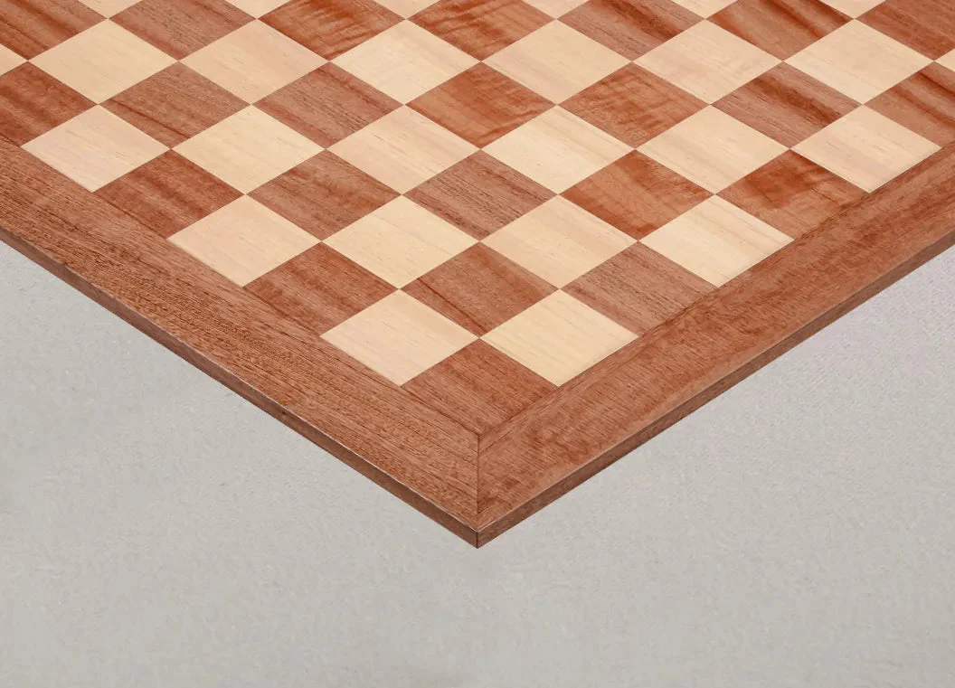 Sapele and Maple Superior Traditional Chess Board - 2.5" Squares - Image 2