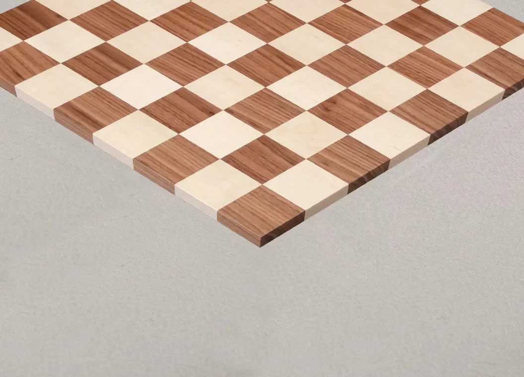 Walnut and Maple Signature Modern Frameless Chess Board - 2.25" Squares - Image 2
