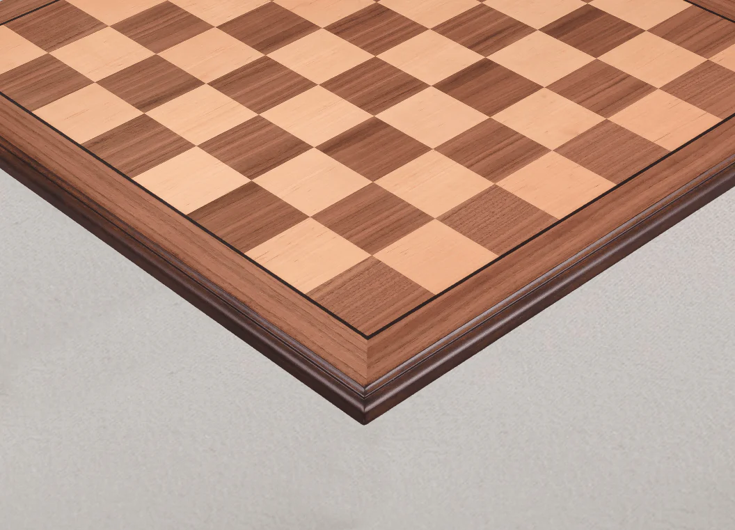 Walnut and Maple Superior Traditional Chess Board - 2.5" Squares - Image 2