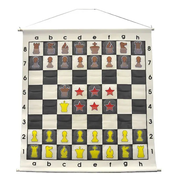 Wholesale Chess 27" Quality Chess Demo Board with Clear Pieces and Bag - Black