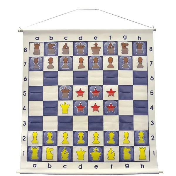Wholesale Chess 36" Quality Chess Demo Board with Clear Pieces and Bag - Blue