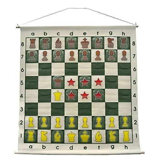 Wholesale Chess 36" Quality Chess Demo Board with Clear Pieces and Bag - Green
