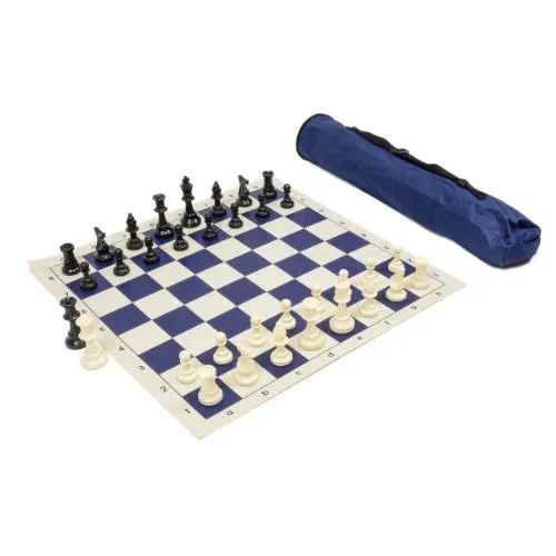 Wholesale Chess Triple Weighted Archer Chess Set Combo - Navy