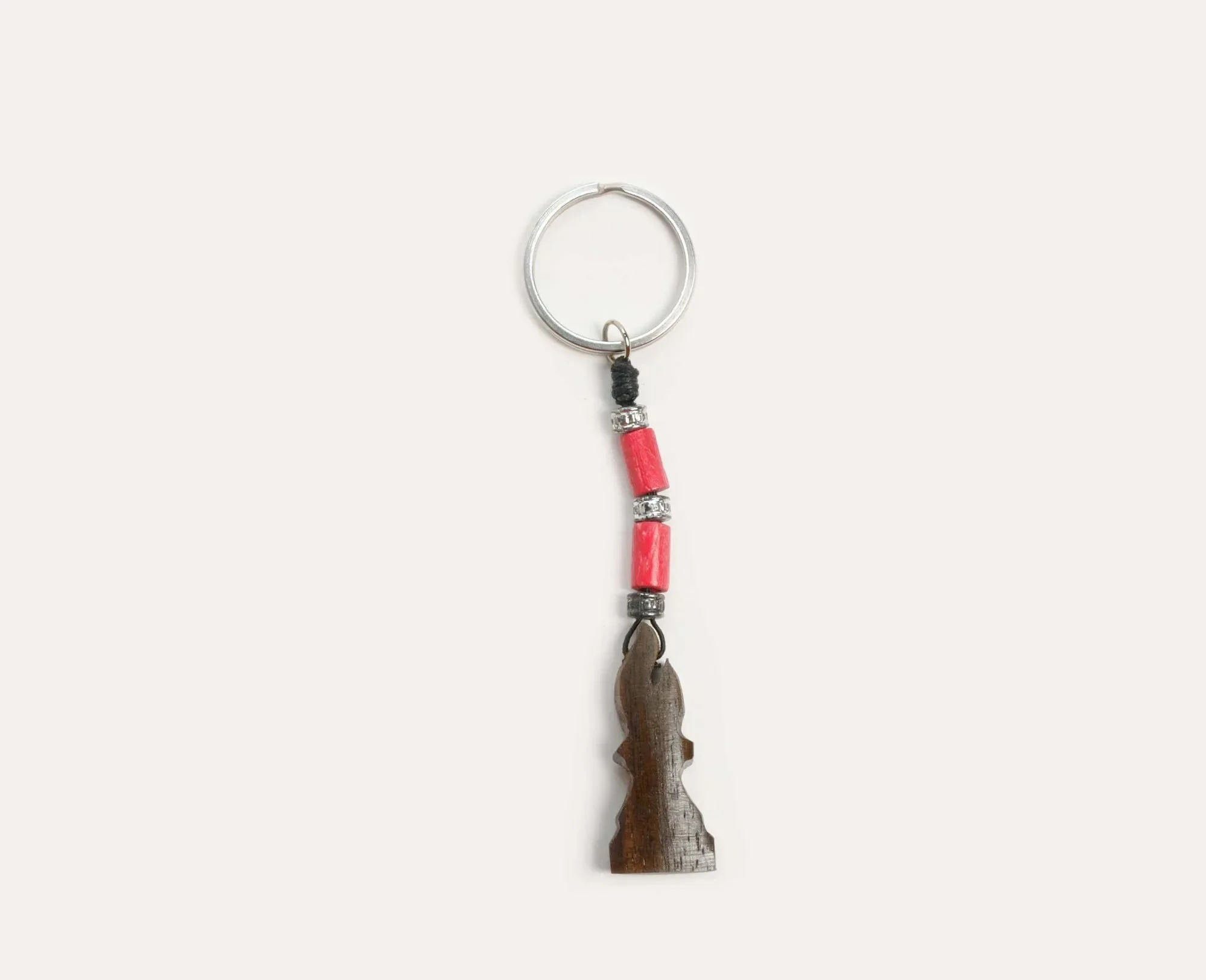 Wooden Chess Keychain - Bishop - Dark Wood