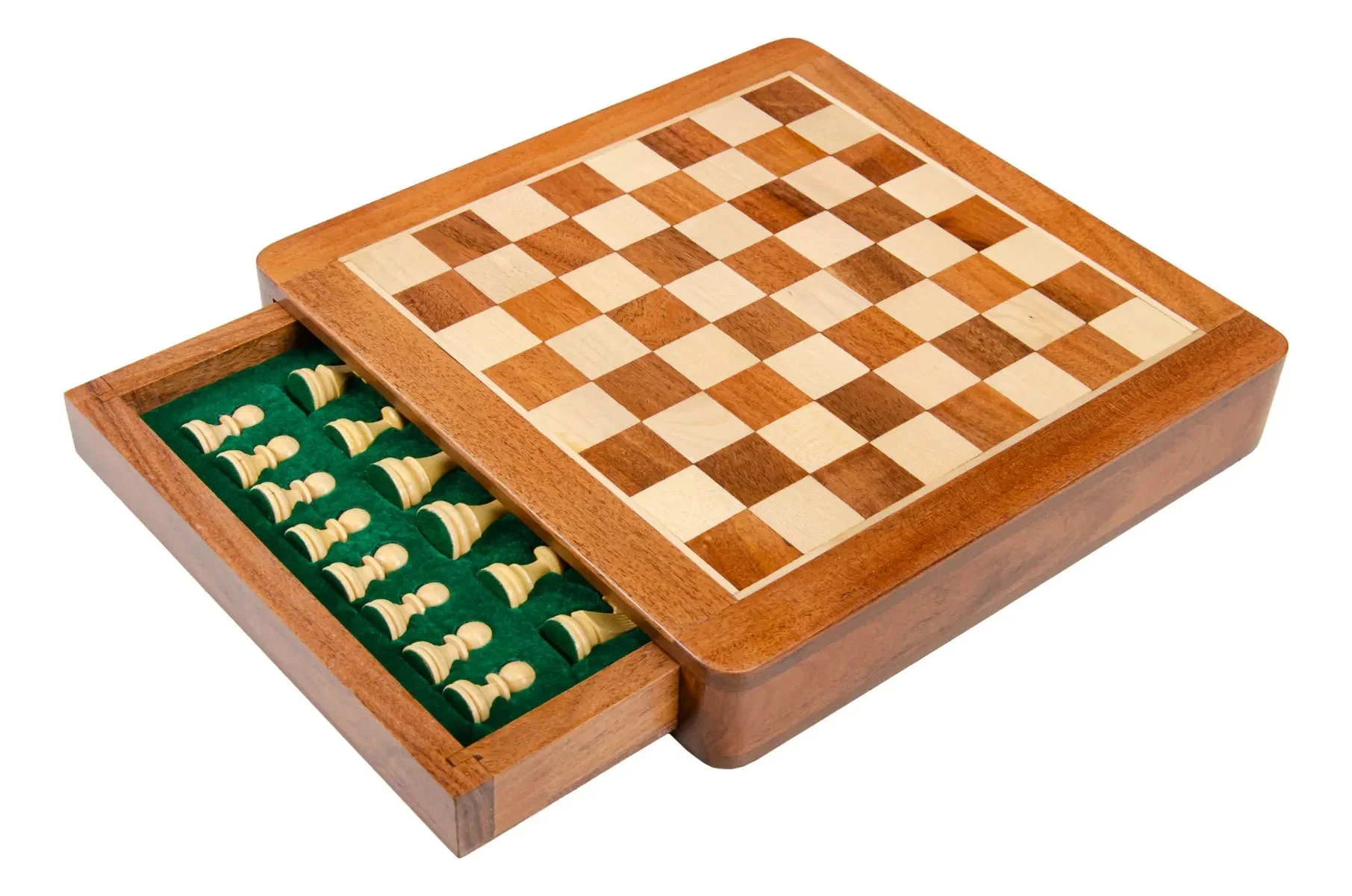 WOODEN MAGNETIC Travel Chess Set - 10" Square - Image 3